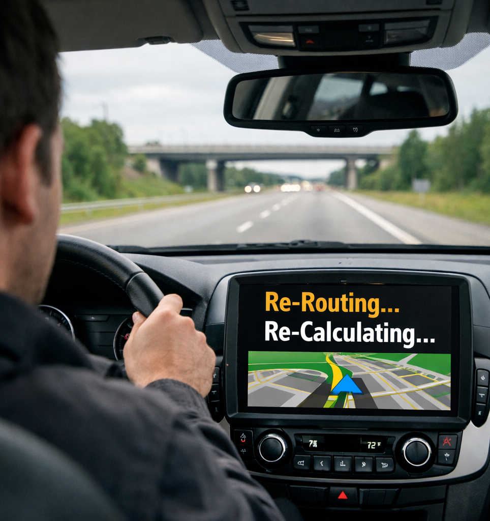 Original artwork for Re-Routing…Re-Calculating…My Navigation System is Malfunctioning